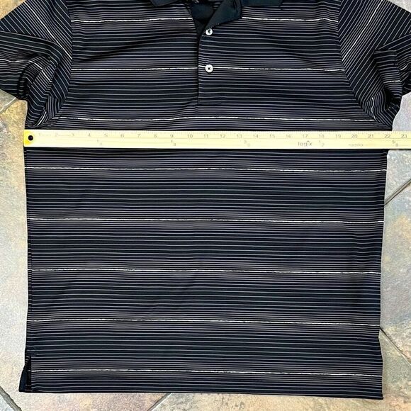 Roundtree & Yorke Performance Thin Horizontal Stripes Polo Shirt Medium - Picture 5 of 8